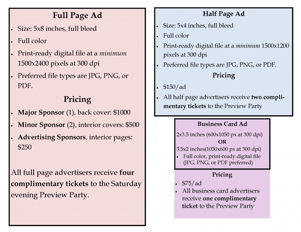 Holiday House Tour Ad Size Sheet